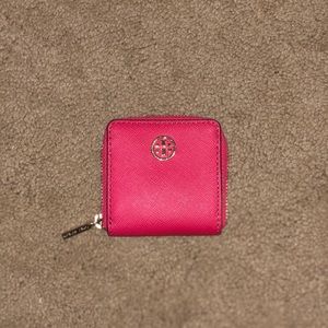 Tory Burch Dark Coral ZIP Coin Case RRP $115